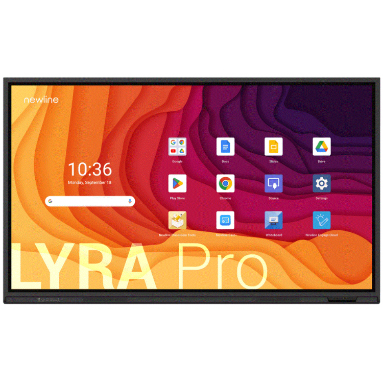 Lyra tactile IR Zero Bonding 55 UHD 450cd/m 40pts Android 13 Google EDLA