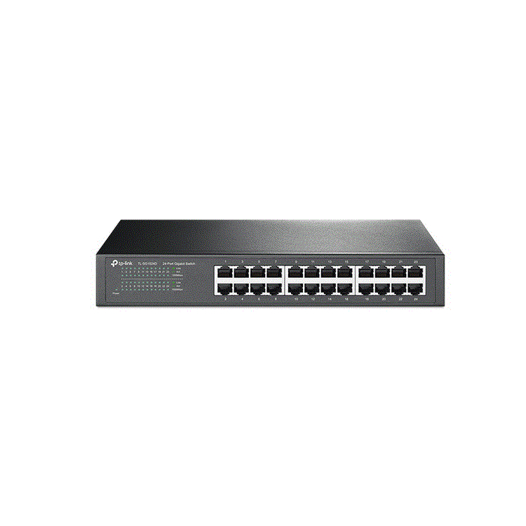 24-port Gigabit Switch, 24 10/100/1000M RJ45 ports, 1U 13-inch rack-mountable st