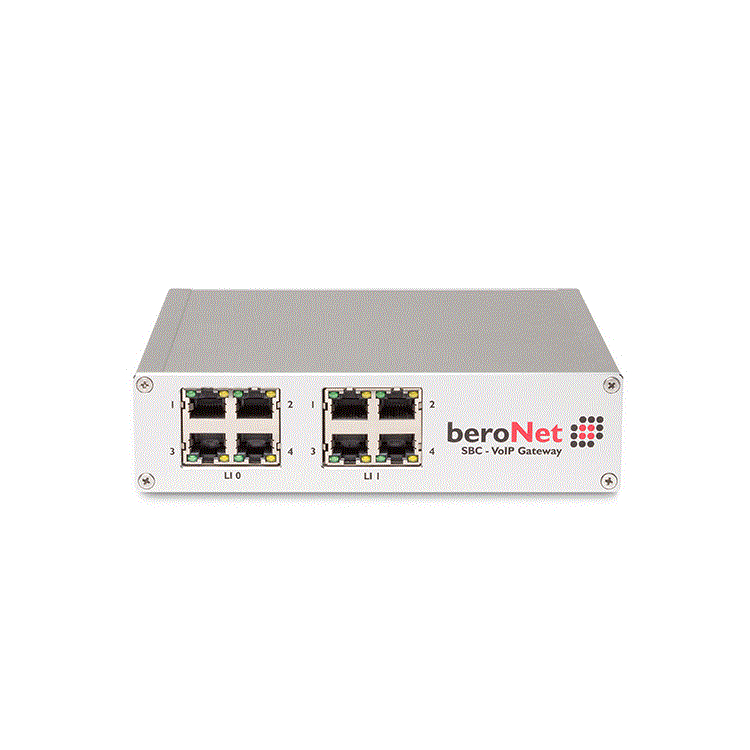 SBC beroNet modulable avec 8 ports BRI/T0, 16 canaux, 2 interfaces rseau, 8 por