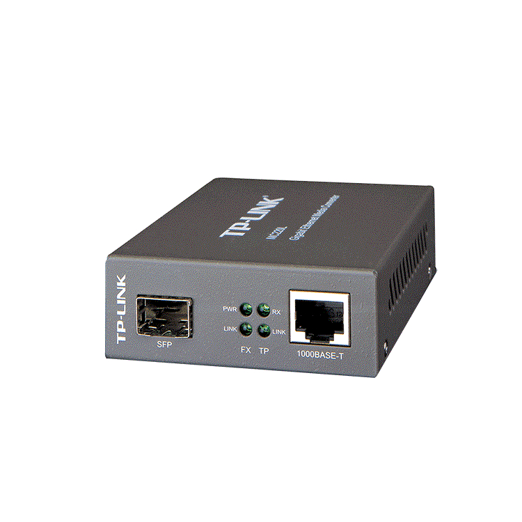 1000Mbps RJ45 to 1000Mbps SFP slot supporting MiniGBIC modules, switching power