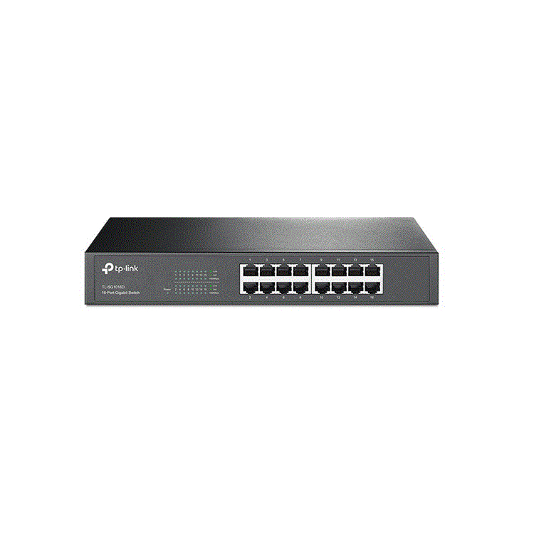 16-port Gigabit Switch, 16 10/100/1000M RJ45 ports, 1U 13-inch rack-mountable st