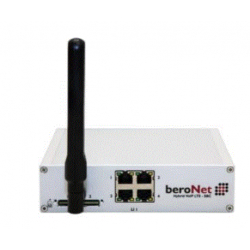 modular VoIP SBC with 4 VoLTE and 4 BRI ports, 2x BFANTLTES Antenna, Dual NIC